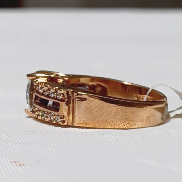 OLD CUT DESIGN 14K G.F CRYSTAL DIAMOND RING - Picture 9 of 12